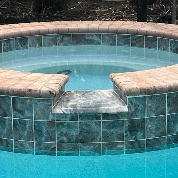 plunge pool raised above rest of pool